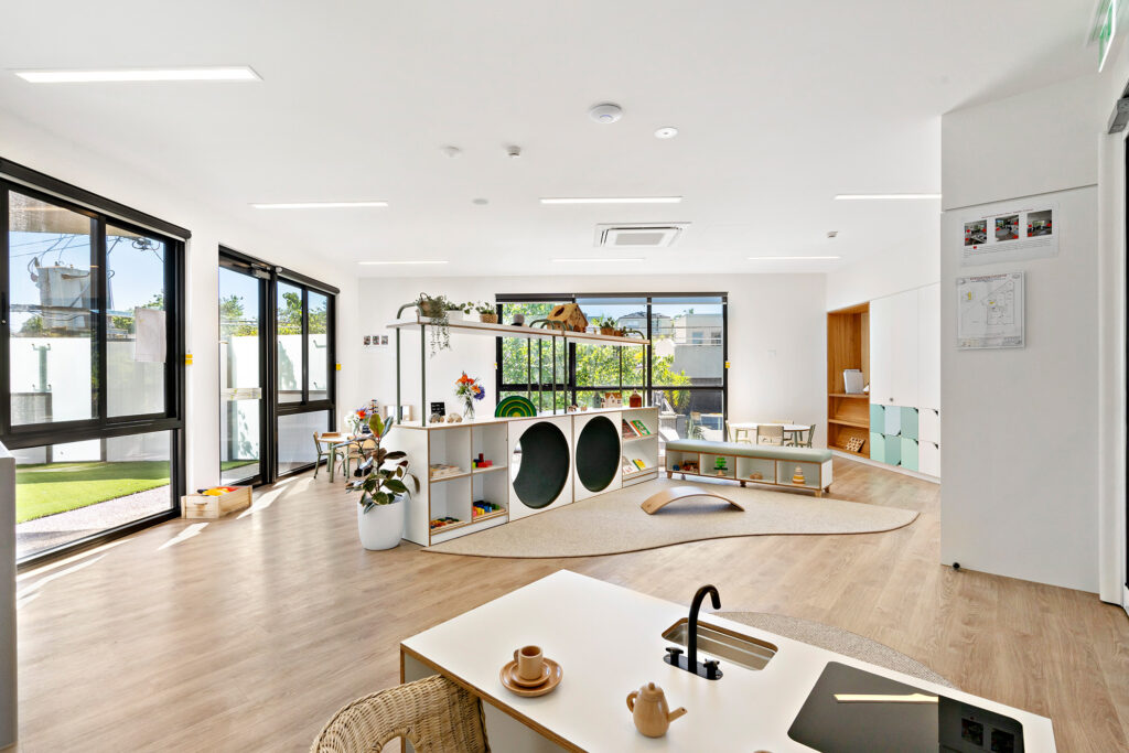 A Elegant kitchen space at Nido Bulleen childcare centre