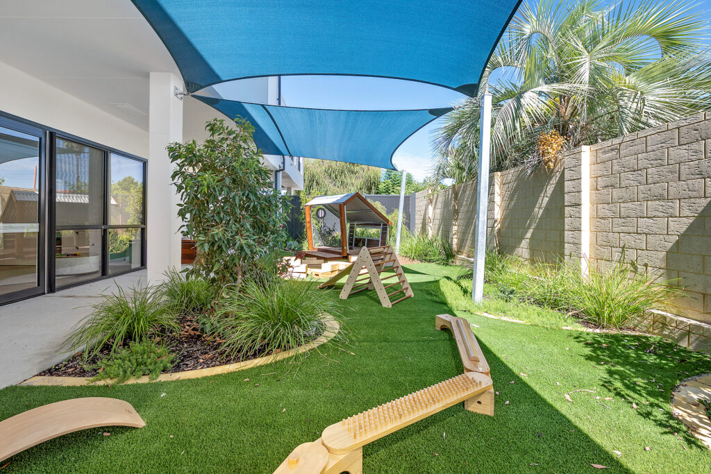 Outdoor playing area at Nido Thornlie childcare centre
