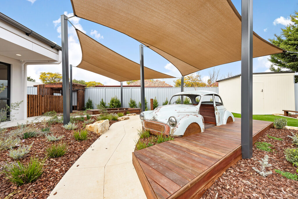 A white car at Nido Cumberland Park child care center
