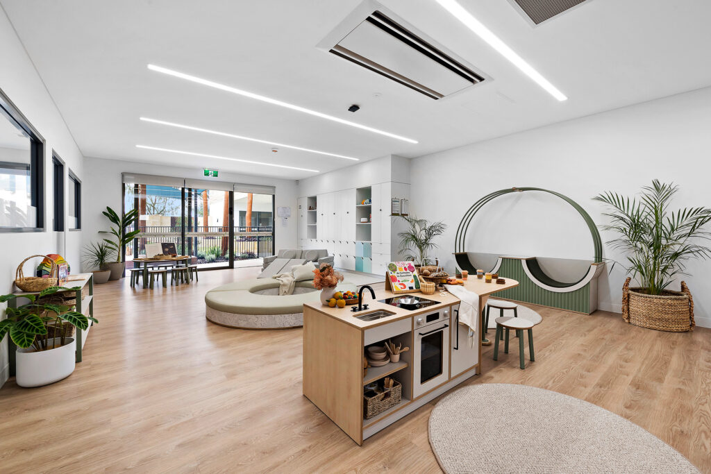Living room with sofas at Nido Alkimos childcare centre