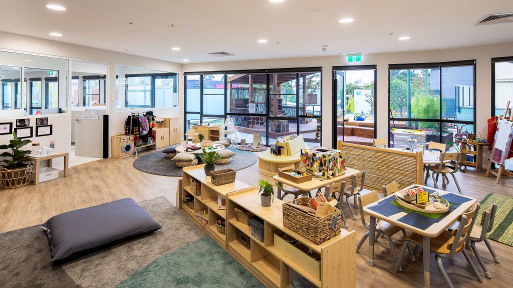 children playing area of nido child care centre in seven hills