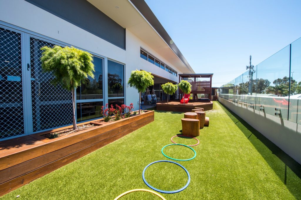 garden view of nido child care centre in willetton
