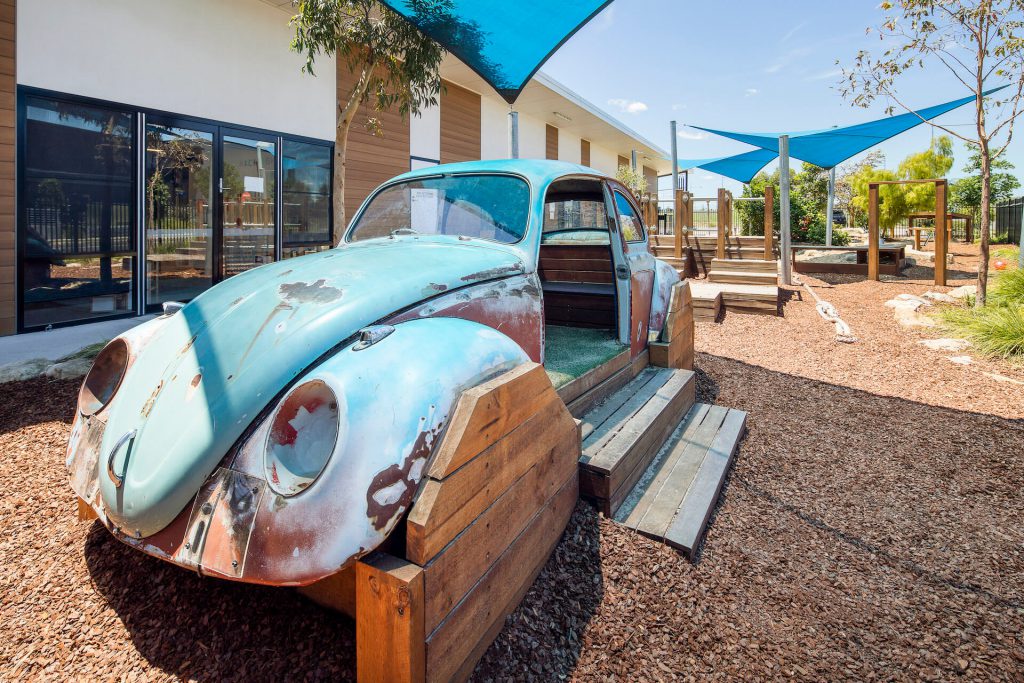 outside view showing a car image of nido child care centre at gregory hills
