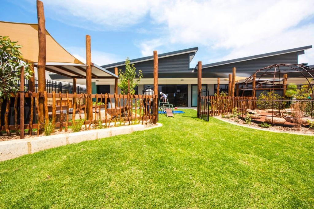 garden view of nido child care centre at beeliar village