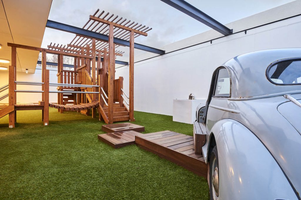 design of a car inside the nido early child care centre at ascot vale