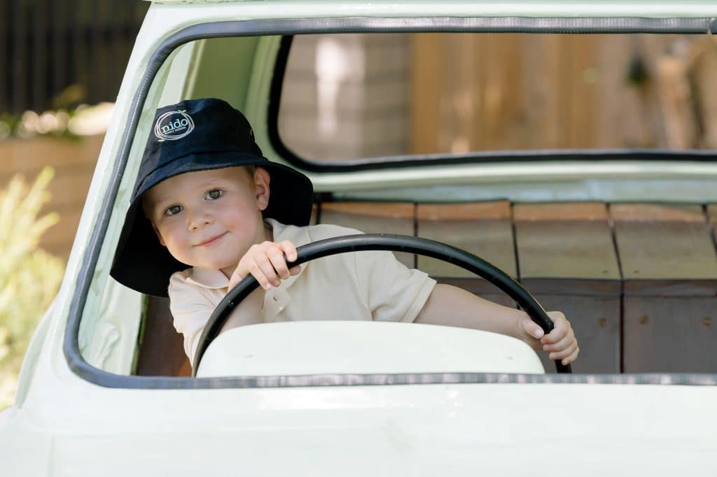 Outdoor play with the Nido Riverton childcare car
